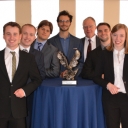 Students with College Fed. Challenge district trophy